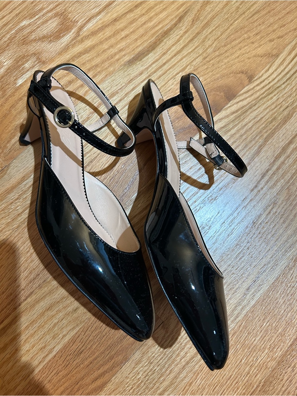 NEW J. Crew Black Patent Slingback Kitten Heels 8.5 (39 European)